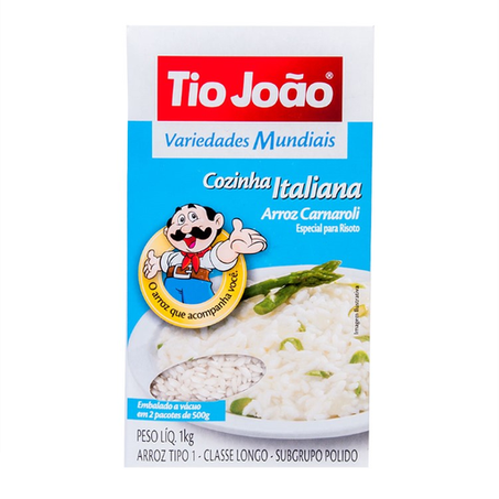 ARROZ CARNAROLI TIPO 1 TIO JOÃO VARIEDADES MUNDIAIS COZINHA ITALIANA
