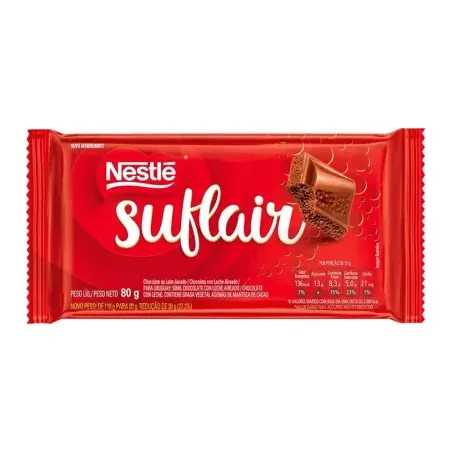 Chocolate Barra Nestlé Suflair Ao Leite 80g 
 