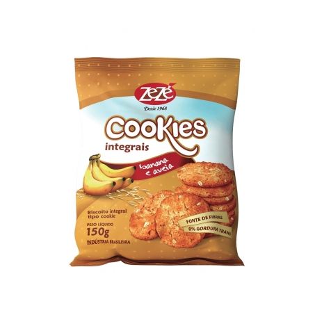 Biscoito Doce Zezé Cookies Integrais Banana e Aveia Pacote 150gr
