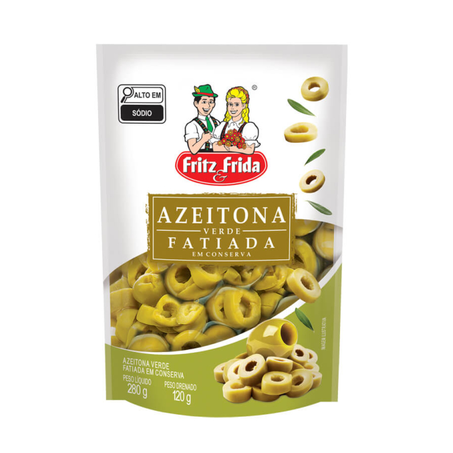 AZEITONAS VERDES FRITZ & FRIDA FATIADAS SC 120G