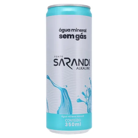 ÁGUA MINERAL SARANDI ALKALINE SEM GÁS LATA 350ML 360-35