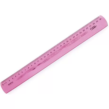ESCOLAR REGUA FLEXIVEL WALEU ROSA 30CM UN