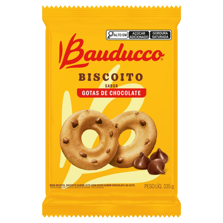 Biscoito Bauducco 335g - Leite/ Gotas Chocolate