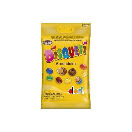 Confeito Chocolate Dori Disqueti Amendoim Colorido Pacote 60g 
 
