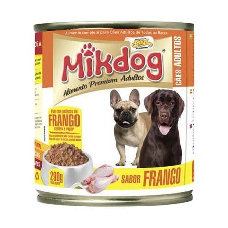 Racao mikdog frango 290g lt