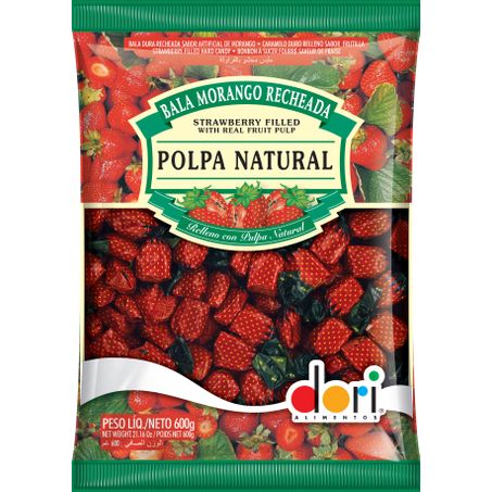 Balas dori recheada morango 600g