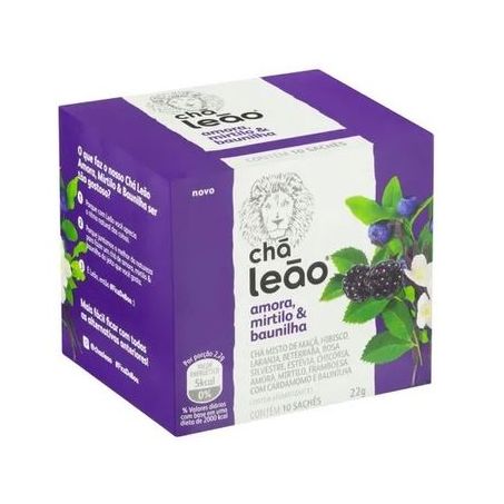 Chá leão amora, mirtilo e baunilha 22g