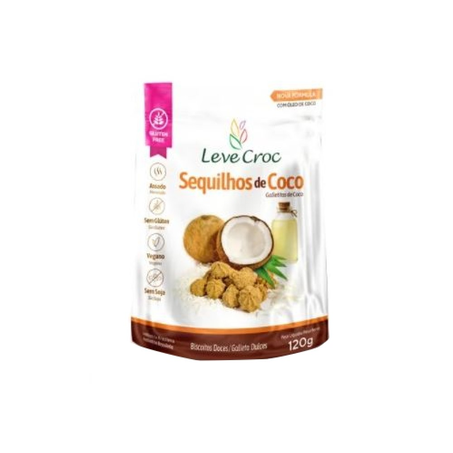 Biscoito Sequilho Leve Crock sem Glúten Coco 120G