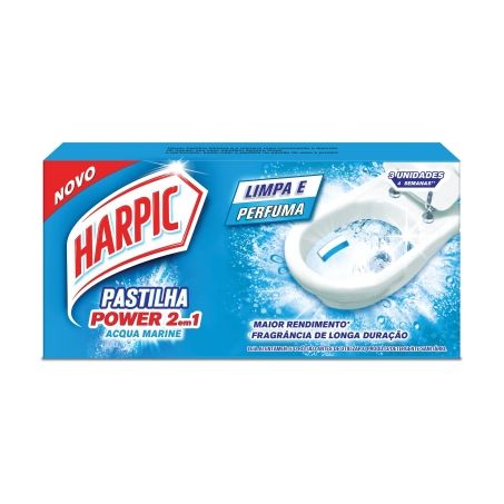 Pastilha adesiva harpic marine 2em1