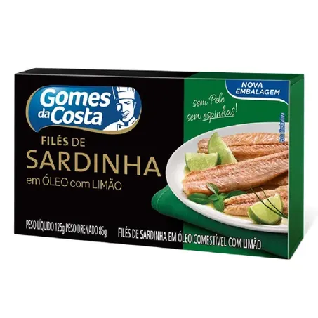 Filé de sardinha gomes da costa com limão 125g