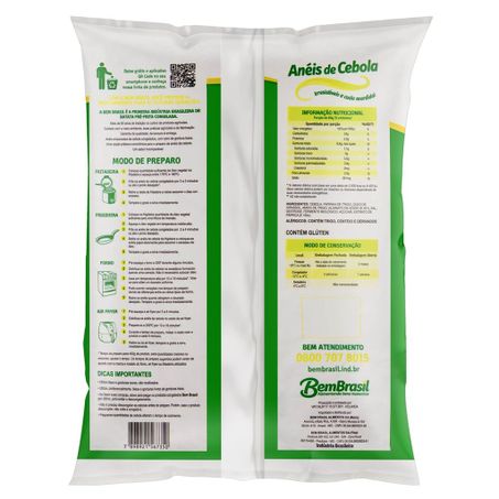 ANEIS DE CEBOLA BEM BRASIL EMPANADO CONGELAD 400G 360-3