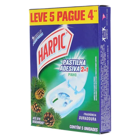 Pastilha adesiva harpic pinho com 5 360-4