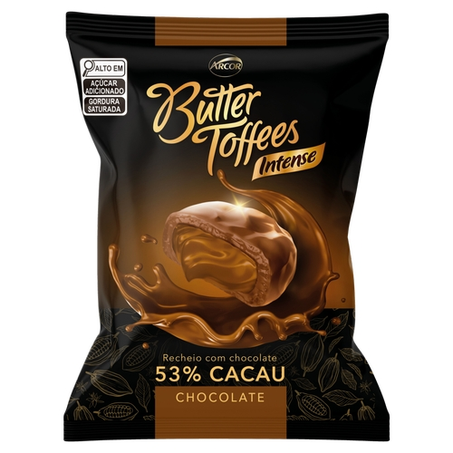 Bala Butter Toffees 53 Cacau Chocolate Pacote 90G
