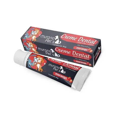Creme dental murano pets morango 90gr