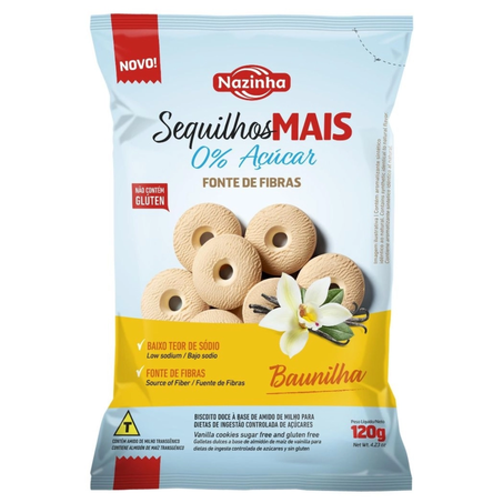 Sequilhos nazinha mais baunilha 120g