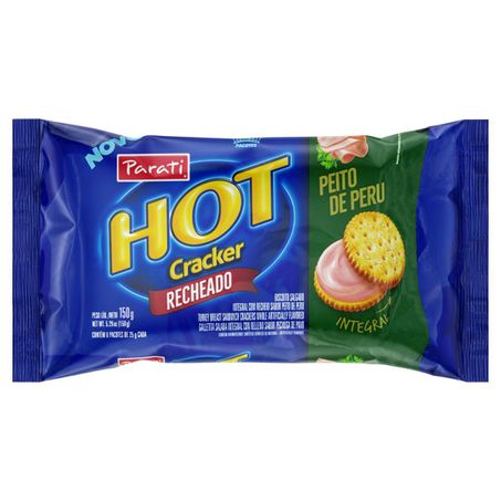 Biscoito integral recheio peito de peru hot cracker