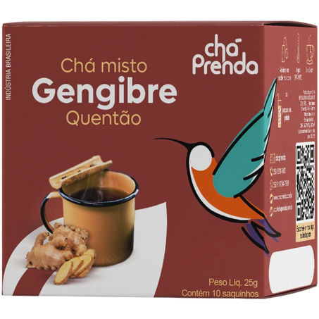 CHÁ PRENDA MISTO GENGIBRE QUENTÃO COM 10 UNIDADES 30G