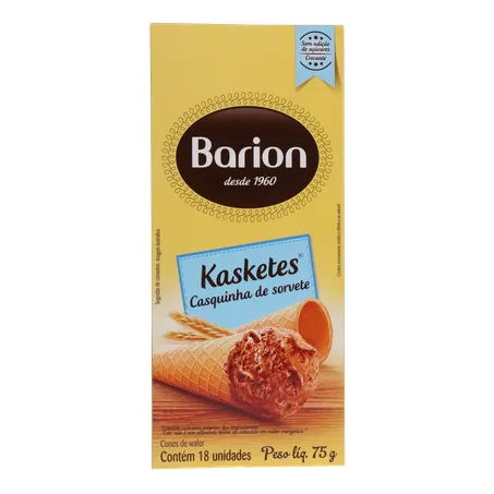 Casquinha para Sorvete Barion Com 18 Casquinhas