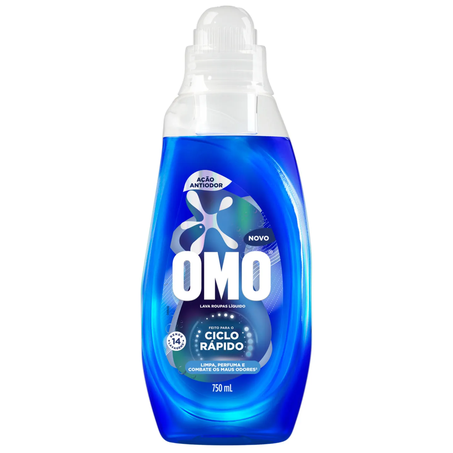 LAVA ROUPAS LÍQ OMO CICLO RÁPIDO ANTIODOR 750ML
