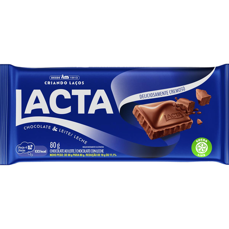 Chocolate Lacta 80g - Ao Leite