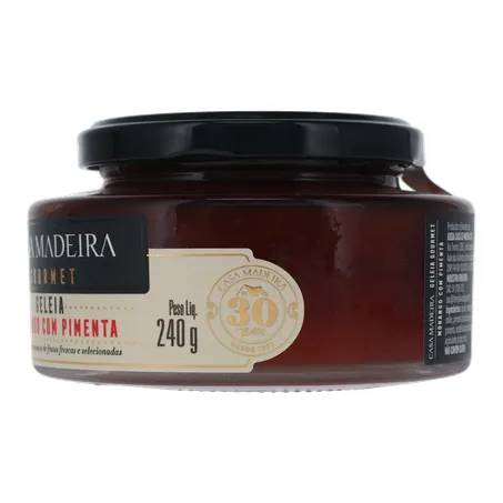 Geleia de Morango com Pimenta Casa Madeira Gourmet Pote de Vidro 240gr 360-6