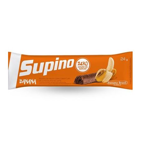 Barra De Frutas Supino Zero Banana Cobertura Chocolate Ao Leite 24g 
 