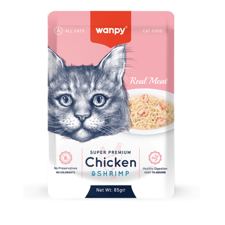 Sache gato wanpy frango e camarao 85g