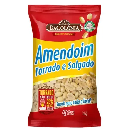 Amendoim dacolonia 320g salgado e torrado