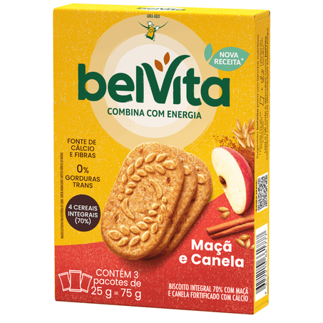 Biscoito integral belvita 75g maca e canela