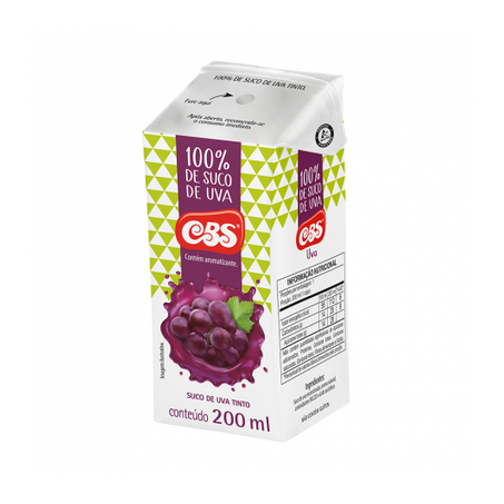 Suco cbs 200ml 100% de suco de uva