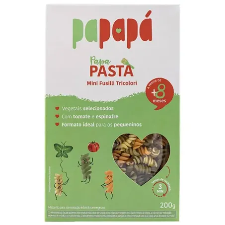Massa mini fusilli tricolori papapa 200g