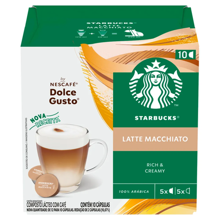 Capsulas cafe dolce gusto 10un starbucks late macchiato
