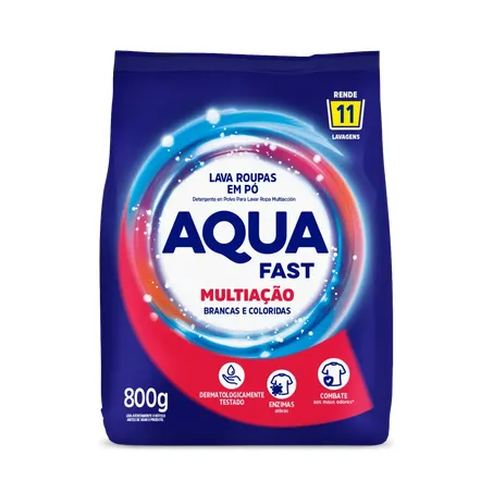Lava roupas em po aquafast multiacao 800