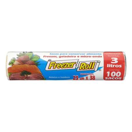 Sacos Para Freezer e Microondas Bom Roll Com 100 De 3L