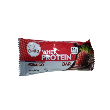 Barra de Proteína Q-Vita Whey Protein Morango Pacote 40gr