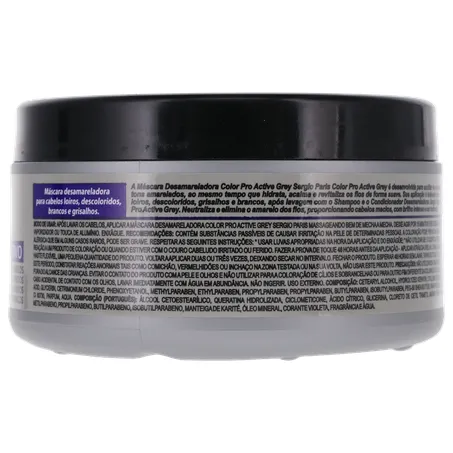 MÁSCARA CAPILAR SERGIO PARIS DESAMARELADOR PRO ACTIVE POTE 250G 360-13