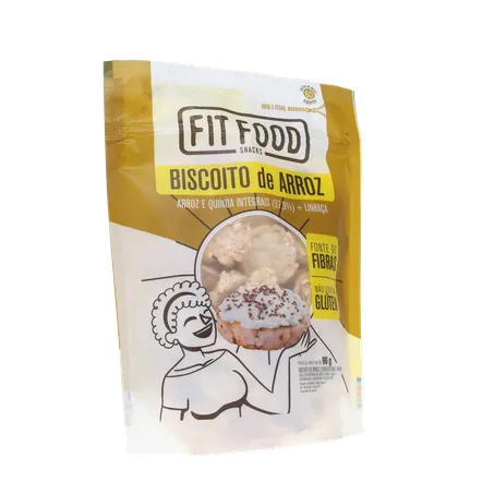 Biscoito de Arroz Fit Food Quinda Integrais e Linhaça Sachê 90gr 360-34