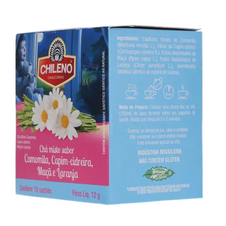 Chá Misto Chileno Camomila, Capim-Cidreira, Maçã e Laranja Sachê 1.2gr - Caixa com 10un - 12gr 360-23