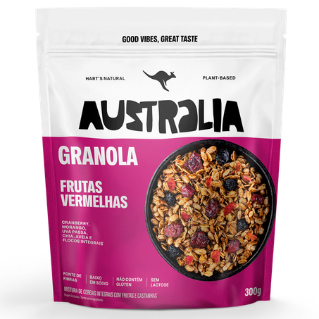 Granola Australia Frutas Vermelhas Sem Glúten 300g