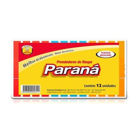 Prendedor de Roupa Paraná Plástico Embalagem 12UN