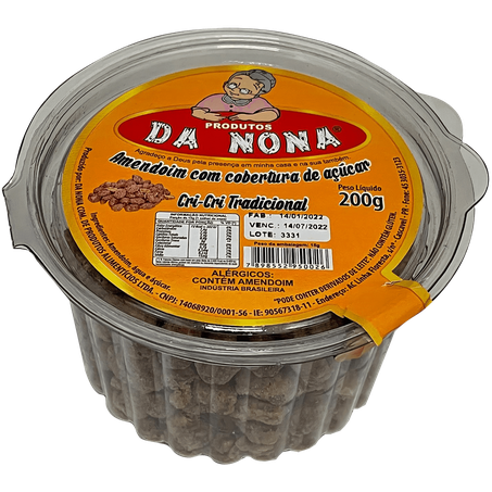 Amendoim da nona cri-cri tradicional com cobertura açucar pote 200g unid