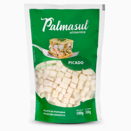 Palmito pupunha Palmasul picado sachê 300g