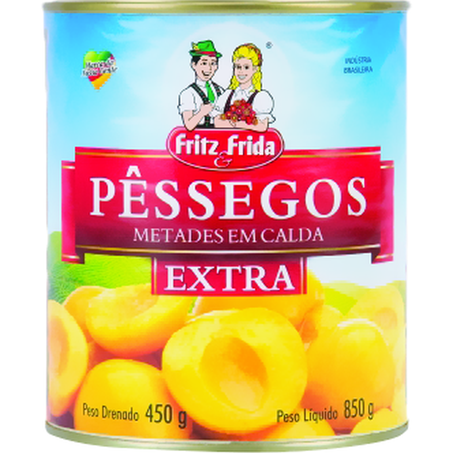 Pêssego em calda fritz e frida extra 450g