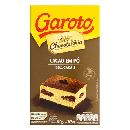 CACAU EM PÓ 100% GAROTO CHOCOLATERIA
