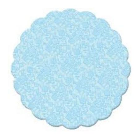 Fundo P/Doce N7 C/100 Rendado Azul 7CM
