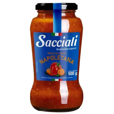 Molho Tomate Napoletano Sacciali 500g Vidro