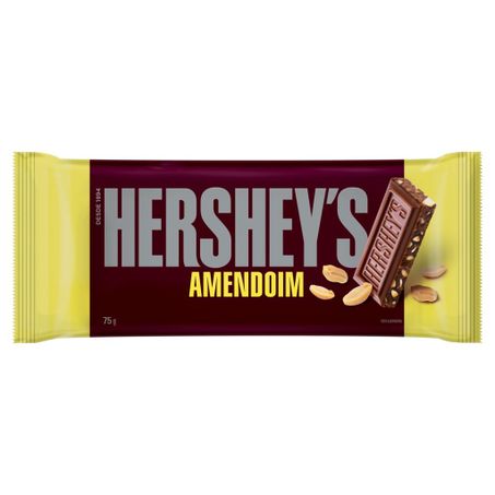 Chocolate em barra hershey's amendoim pacote 75g