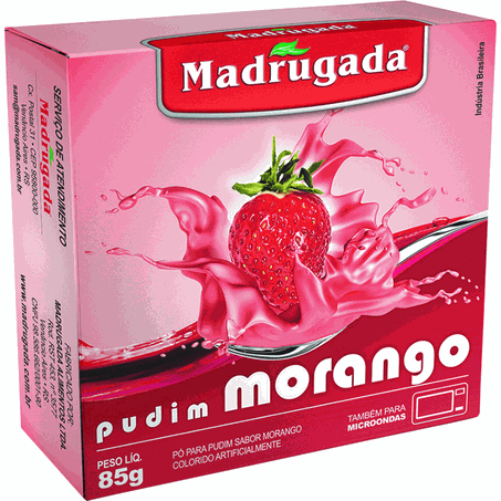 Pudim em pó madrugada morango 85g