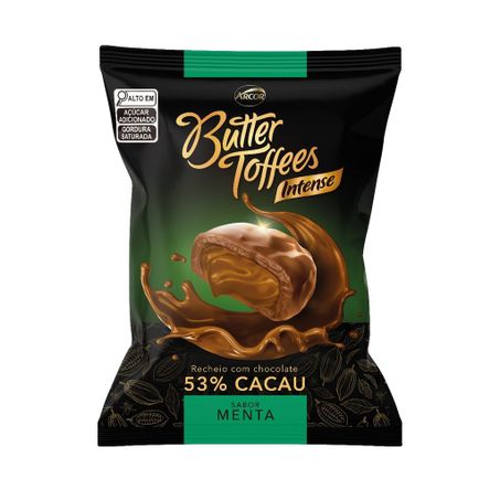 Bala butter toffes intense menta arcor 400g
