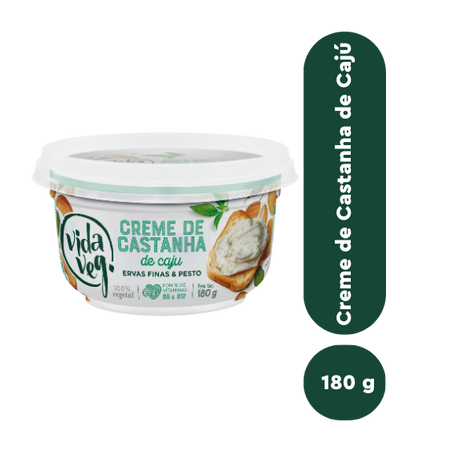 Creme de Castanha-de-caju Ervas Finas & Pesto Vida Veg Pote 180G 360-1